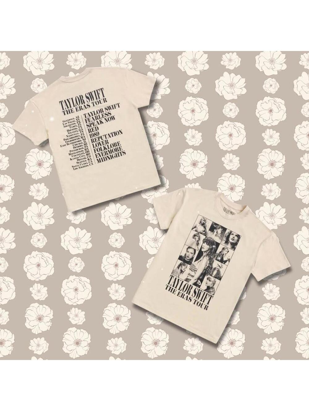 Taylor Swift Eras Tour Through LA Beige T-Shirt Medium